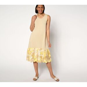 Turbie Twist Women's Petite Dress PM Cotton Modal Tank w Eyelet Brown A648193